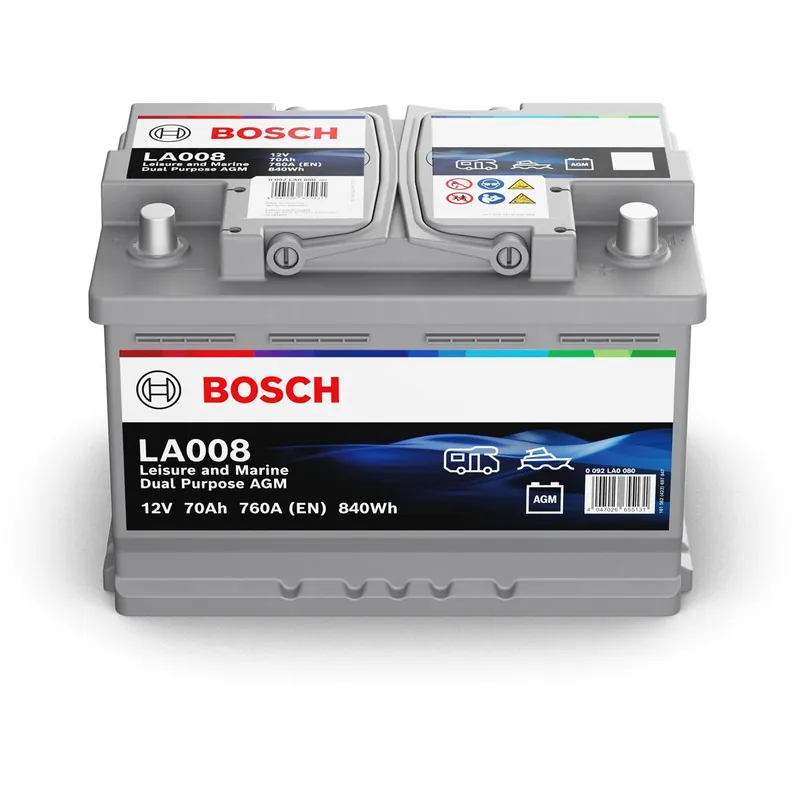 Nur Für Kurze Zeit Bosch LA008 Dual AGM Starter-, Versorgungsbatterie 12V 70Ah 760A
