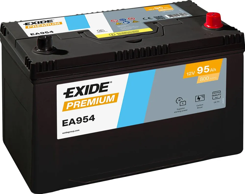 Exide EA954 Premium Carbon Boost 12V 95Ah 800A Autobatterie Geprüft
