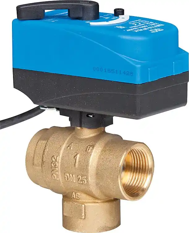 Preiswert 3/2-Wege Motor-Kugelhahn EMV 110 234/9FV0-K1" FF, DN25