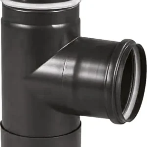 Abgas-Kapselknie für Pellet Abgasrohr Ø 80 mm, Schwarz emailliert Neu Im Sortiment