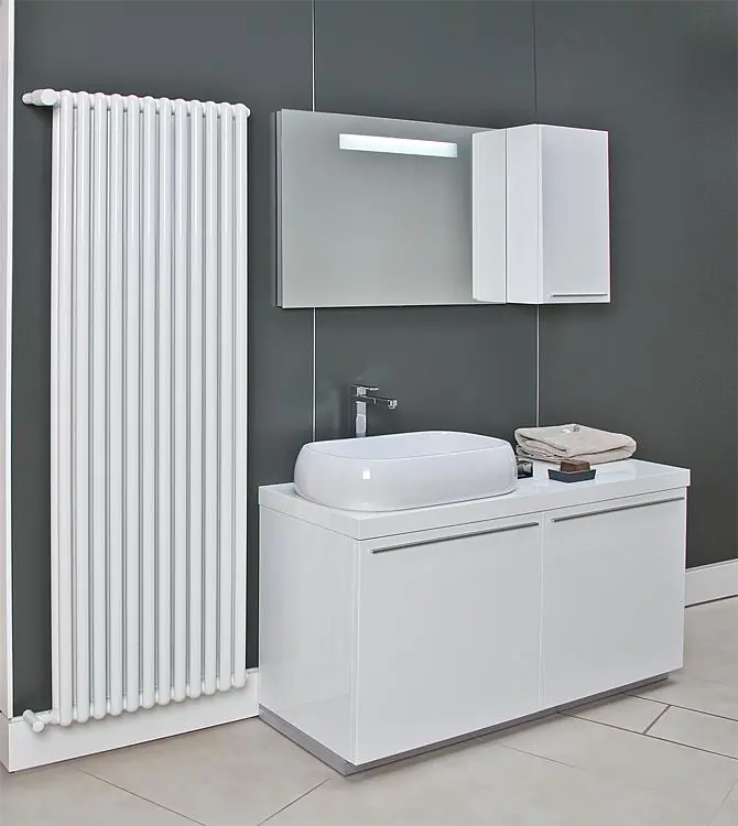 Direktkauf Aluminium-Röhrenradiator Tribeca RAL 9010, Typ 1400 x 10 Glieder