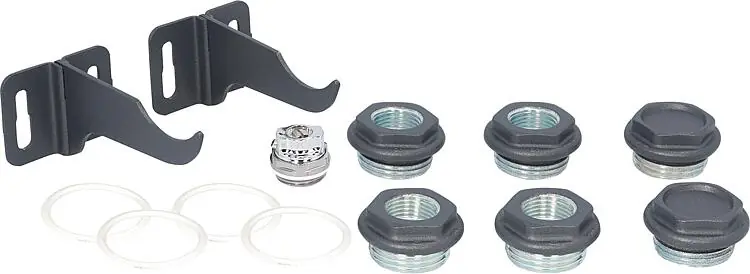 Anschluss- und Befestigungsset für Aluminium-Heizkörper Blitz Super B4 Farbe Slate Grey (Schiefergrau) RAL 7015 Matt Neue Kollektion