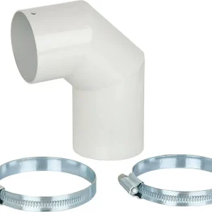 Nur Heute Anschlussbogen 90° Comfort Air Ø 60 mm, inkl. 2 Rohrschellen Verbindung von Luftkanäle
