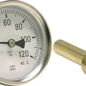 Bimetall-Industriethermometer DN 15 (1/2"), Kl. 1, 0/60 C BiTh 120 I D211 Neue Ware