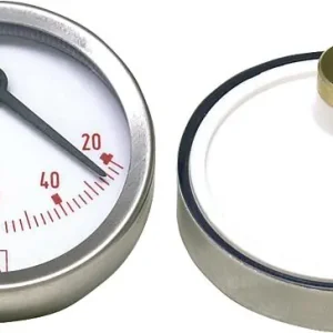 Schnäppchen Bimetall-Thermometer D=63mm exzentrisch, 20-100 C, blau