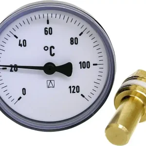 Preisknaller Bimetall-Zeigerthermometer 0-120 C 63 mm durch., Kunststoffgehäuse