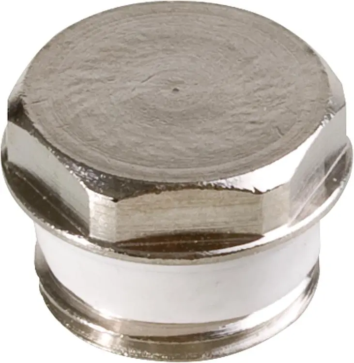 Zertifiziert Blindstopfen Messing vernickelt konischSilikon Dichtung 1/2"