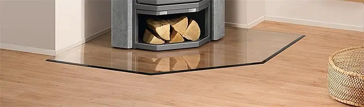 Bodenplatte aus Glas 6mm, für Kaminöfen Neue Ware