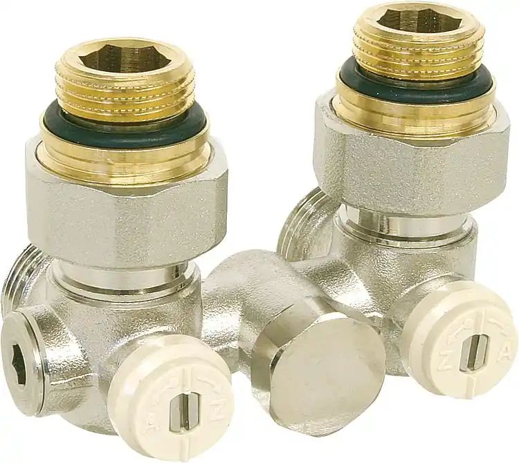 Doppelkugelhahnverschraubung Einrohrsystem 1/2"AG Eckform(mit WT) Schneller Versand