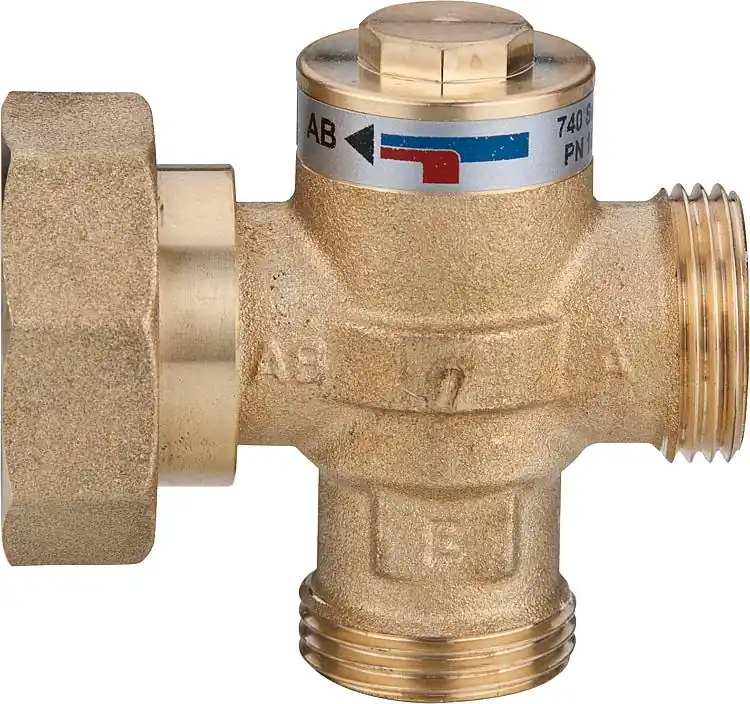 Zertifiziert Easyflow Wood 741C04 Rücklaufanhebeventil 45 C, DN25 (1") AG, DN25 (1") ÜWM
