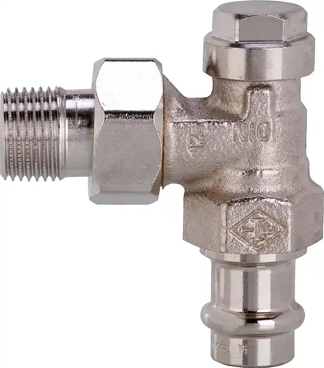 Eck Heizkörper-Rücklaufverschrau- bung mit 15mm Viega Pressanschluss EARE 15 (1/ Preiswert