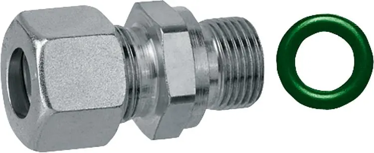 Edelstahl-Einschraubverschraubung G 3/8 zyl. x 10 mm inkl. Spezialdichtung Neu Im Sortiment