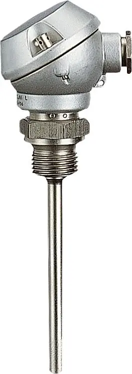 Highlight Einschraub-Widerstandsthermometer mit Anschlusskopf,Fühler 6x100mm Einsatztemp.-