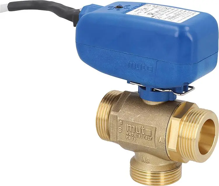 Elektrokugelhahn MUT TMO XL 3-Wege, SPST Ansteuerung, 230 V, DN 32(1 1/4") AG Geprüft