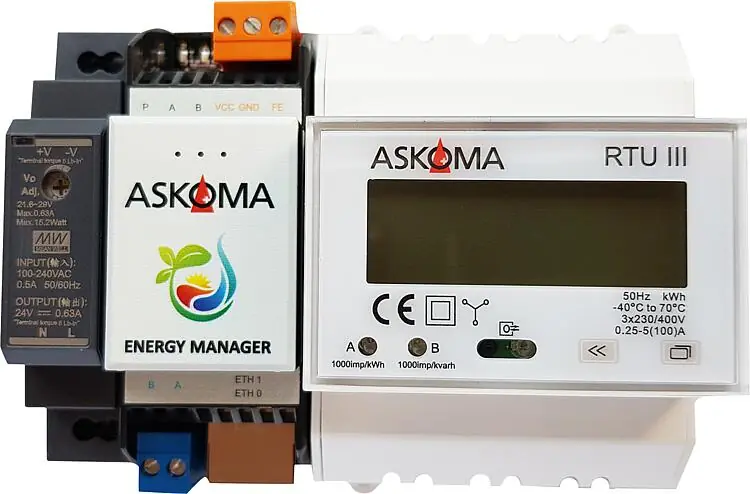 Preiswert Energiemanager ASKOSET plus, inkl. Netzteil 24V und Zweirichtungs-Stromzähler
