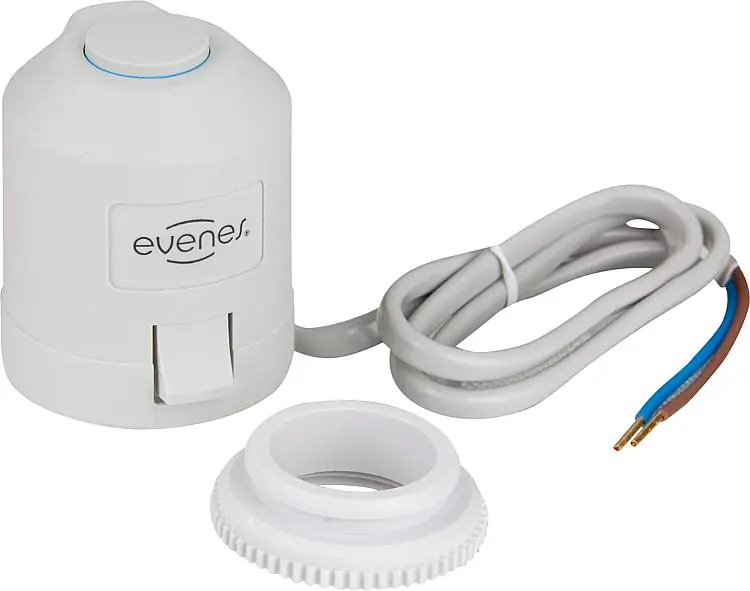 Zertifiziert Evenes Stellantrieb elektro- thermisch, 230V stromlos geschlossen, inkl Adpater VA8 auf M30x1,5