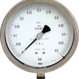 Feinmess-Manometer DN 15 (1/2") radial,0-1 bar, 160 mm, Klasse 0,6 Neu