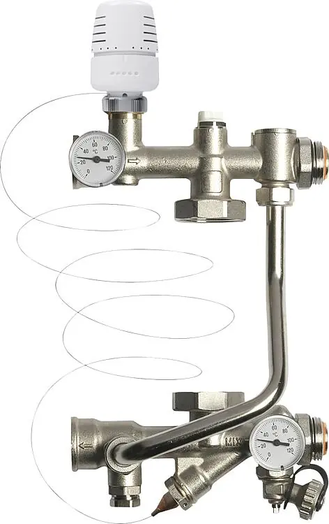 Ausverkauf Fußbodenregeleinheit Technomix, 20-60°C, für 130 mm Pumpen, ohne Bypass