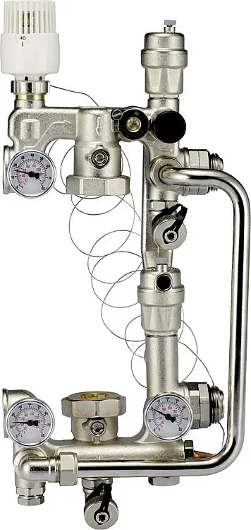 Ausverkauf Fußbodenregulierungseinheit Evenes Combimix 1 für Umwälz- pumpe 130 mm Baulänge,