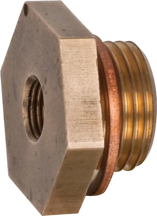 Geprüft Gewindeadapter DN15 (1/2") x M10 mit Plombierbohrung incl. Kupferdichtung