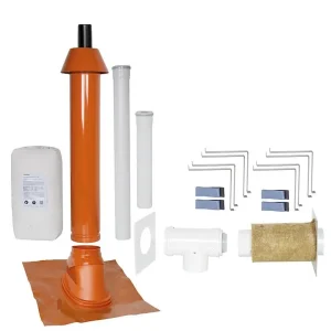 Beliebt Grundpaket Porifix, Schrägdach 25° - 45°, DN 60/100 rot, 1,0m