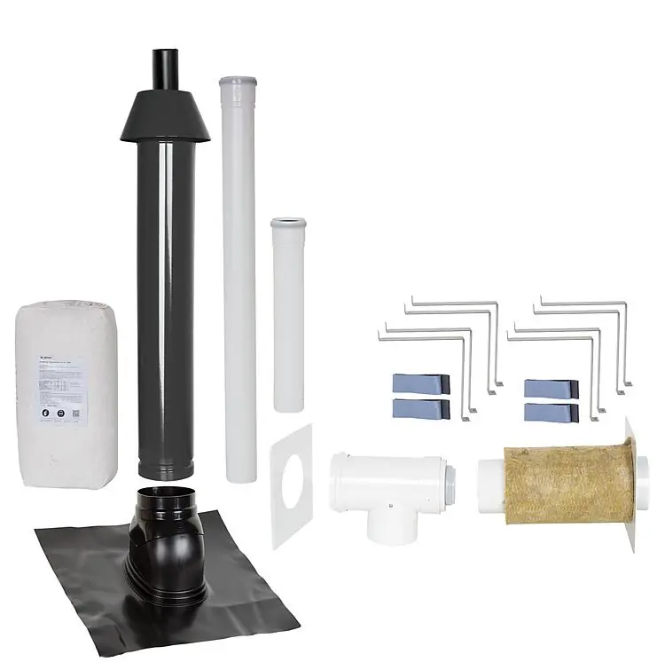 Neue Ware Grundpaket Porifix, Schrägdach 25° - 45°, DN 60/100 schwarz, 1,0m