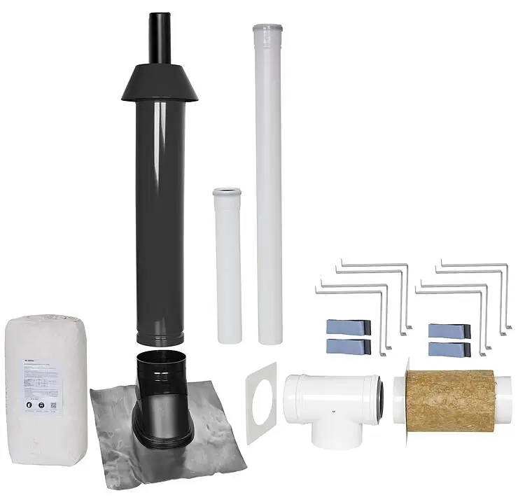 Grundpaket Porifix, Schrägdach 25° - 45°, DN 80/125 schwarz, 1,0m Nur Heute