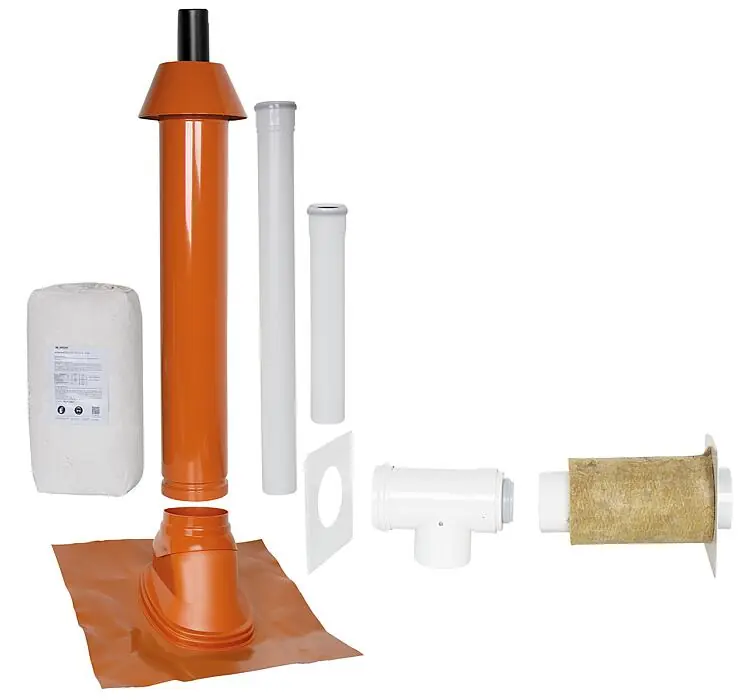 Neue Ware Grundpaket Porifix, Schrägdach 5° - 25°, DN 60/100 rot, 1,0m