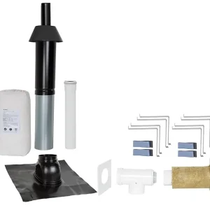 Super-Preis Grundpaket Porifix, Schrägdach 5° - 25°, DN 60/100 schwarz, 0,4m