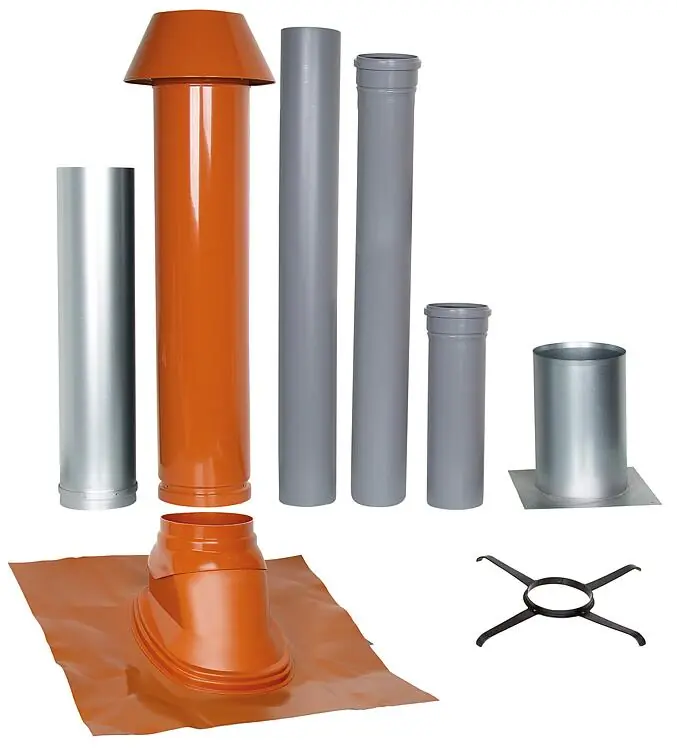 Highlight Grundpaket Unifix 165, Schrägdach, 25° - 45°, DN 110/150 rot,1,0m