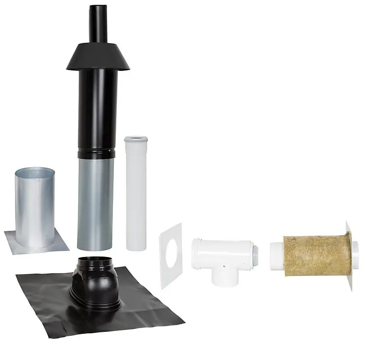 Neue Kollektion Grundpaket Unifix 165, Schrägdach, 35 - 55°, DN 80/125 schwarz,0,4m