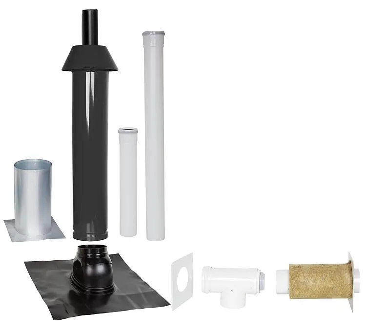 Grundpaket Unifix 165, Schrägdach, 5° - 25°, DN 80/125 schwarz,1,0m Sichere Zahlung