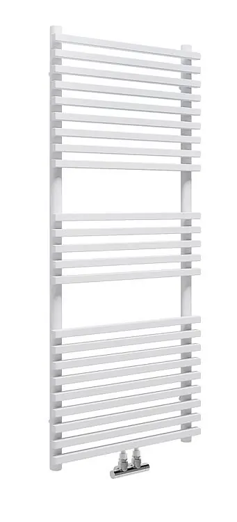 Top-Seller Handtuchheizkörper Trapani 1170 x 600 mm mit Mittelanschluss, Farbe Mineral Weiß VOV09