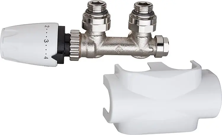 Heimeier Multilux Ventilset Durchgang, inkl.Designline Verkleidung+Thermostakopf Markenprodukt