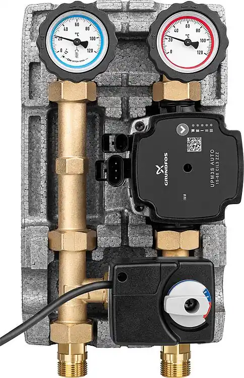 Heizkreisset Easyflow DN20 (3/4") mit 3 Wege Mischer mit Mischermotor mit Pumpe Grundfos UPM3S AUTO 15-60 Expressversand