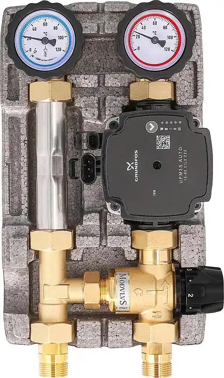 Heizkreisset Easyflow DN20 Konstantwert-Regelkreis,thermisch 20-43° und Wärmezählerstrecke mit Pumpe Grundfos UPM3S AUTO 15-60, Markenware