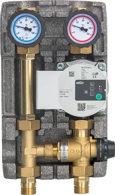 Neuheit Heizkreisset Easyflow DN20(3/4"),Festwertmischer 20-43 C, Wilo Para 15/6 SC