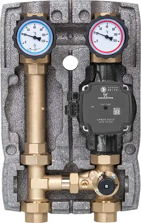 Heizkreisset Easyflow DN25 (1") mit 3-Wege-Mischer ohne Mischermotor, Pumpe Grundfos UPM3S AUTO 25-60 Direktkauf