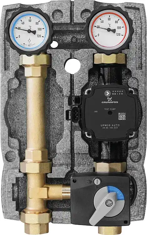 Heizkreisset Easyflow DN25 (1") mit 3-Wege-Mischer und Mischermotor, Pumpe Grundfos UPM3S AUTO 25-60 Heißes Angebot