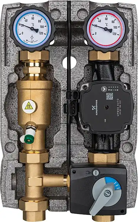 Heizkreisset Easyflow DN25(1") mit 3-Wege-Mischer mit Magnetitabscheider Pumpe Grundfos UPM3S AUTO 25-60 Sonderangebot