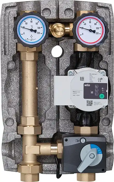 Heizkreisset Easyflow DN25(1") Überströmventil,3-Wege-Mischer, Wilo Para 25/6 Neue Ware