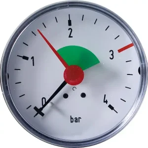 Zertifiziert Heizungsmanometer axial 63 mm durch, 3/8" 3,0 bar