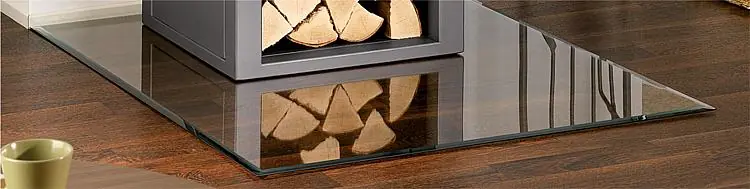 Kaminofen Zubehör Bodenplatte aus Glas 6mm Rechteck B1 1000x1200mm Wochenendangebot