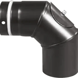 Letzte Chance Kaminofen Zubehör Pellet-Rohr 90 , 100mm, Schwarz emailliert