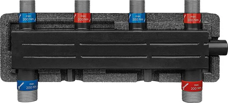 Günstig Kombiverteiler Evenes VTW 2/2 AG DN20 (3/4"), 2m³/h, 50 kW, inkl. Halterung und Isolierung
