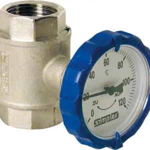 Kugelhahn Muffenausführung Typ M integrierter Thermometer 63 mm rund 1" in Bla Mega-Angebot
