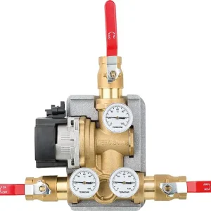 Ausverkauf Ladeventileinheit Termovar mit Pumpe Grundfos UPM 3-70 Messing, DN25(1"), 55 C