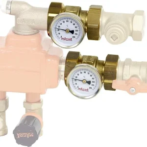 MAGRA Thermometer Paar mit Zwischenstück 1" Skalenring 0-120 Highlight