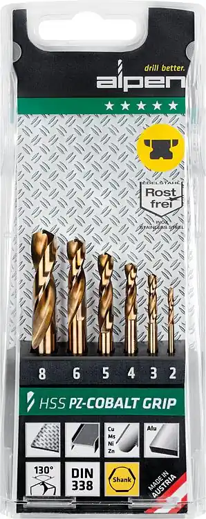 Bestpreis HSS-Co Spiralbohrer-Set ALPEN 6-teilig DIN 1897 PZ extra kurz