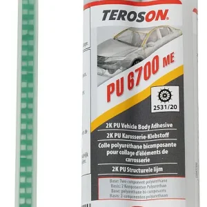 Sonderaktion Karosseriereparatur-Klebstoff mittelfest (2K-Polyurethan) TEROSON PU 6700 ME, 50ml Doppelkartusche